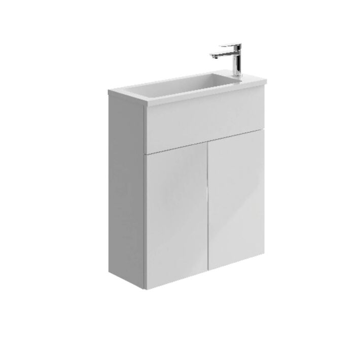 60 Wall Mounted 2 Door Unit & Mineral Cast Basin