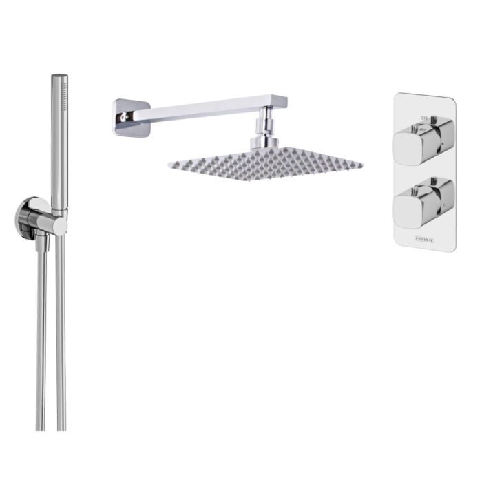 Concealed Thermostatic Valve, Shower Head, Wall Arm & Handset